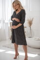 Těhotenské, kojící šaty, 3/4 rukáv, Lovely Midi Dress Black with Dots