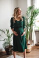 Těhotenské, kojící šaty, 3/4 rukáv, Lovely Midi Dress Bottle Green