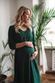 Těhotenské, kojící šaty, 3/4 rukáv, Lovely Midi Dress Bottle Green