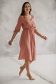 Těhotenské, kojící šaty, 3/4 rukáv, Lovely Midi Dress Herbal Rose