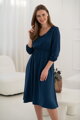 Těhotenské, kojící šaty, 3/4 rukáv, Lovely Midi Dress Navy