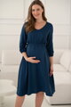 Těhotenské, kojící šaty, 3/4 rukáv, Lovely Midi Dress Navy