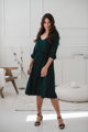 Těhotenské, kojící šaty, 3/4 rukáv, Lovely Midi Dress Ocean Green