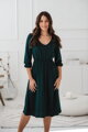 Těhotenské, kojící šaty, 3/4 rukáv, Lovely Midi Dress Ocean Green