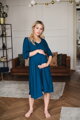 Těhotenské, kojící šaty Lovely Midi Dress Poseidon