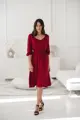 Těhotenské, kojící šaty, 3/4 rukáv, Lovely Midi Dress Red