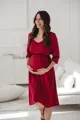 Těhotenské, kojící šaty, 3/4 rukáv, Lovely Midi Dress Red