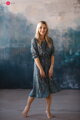 Těhotenské, kojící šaty Lovely Midi Dress Turquoise