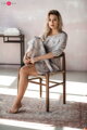 Těhotenské, kojící šaty Lovely Midi Dress Grey with Flowers