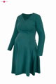 Těhotenské, kojící šaty Mama Bottle Green, dlouhý rukáv