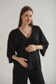 Těhotenská a kojící halenka Mamafullness Black