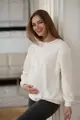 Těhotenská a kojící oversized mikina Milk It Easy Cream
