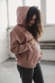 Hrubá těhotenská a kojící oversized mikina Motherhood Powder Pink