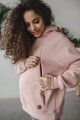 Hrubá těhotenská a kojící oversized mikina Motherhood Powder Pink