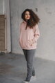 Hrubá těhotenská a kojící oversized mikina Motherhood Powder Pink