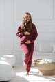 Hrubá těhotenská a kojící oversized mikina Motherhood Burgundy