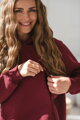 Hrubá těhotenská a kojící oversized mikina Motherhood Burgundy