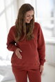 Hrubá těhotenská a kojící oversized mikina Motherhood Chili oil