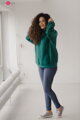 Hrubá těhotenská a kojící oversized mikina Motherhood Bottle Green