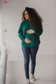 Hrubá těhotenská a kojící oversized mikina Motherhood Bottle Green
