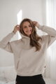 Hrubá těhotenská a kojící oversized mikina Motherhood Latte Melange