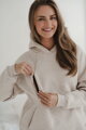 Hrubá těhotenská a kojící oversized mikina Motherhood Latte Melange