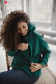 Hrubá těhotenská a kojící oversized mikina Motherhood Bottle Green