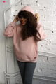 Hrubá těhotenská a kojící oversized mikina Motherhood Powder Pink