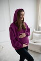 Hrubá těhotenská a kojící oversized mikina Motherhood Violet