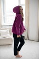 Hrubá těhotenská a kojící oversized mikina Motherhood Violet