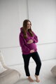 Hrubá těhotenská a kojící oversized mikina Motherhood Violet