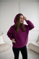 Hrubá těhotenská a kojící oversized mikina Motherhood Violet