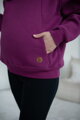 Hrubá těhotenská a kojící oversized mikina Motherhood Violet