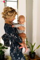 Kojící šaty Milky Dress 3/4 Navy Flowers