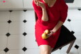 Kojící šaty Milky Dress Red LS