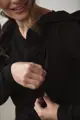 Kojící tričko, halenka Milky Waves Black, dl.rukáv