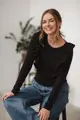 Kojící tričko, halenka Milky Waves Black, dl.rukáv