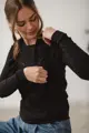 Kojící tričko, halenka Milky Waves Black, dl.rukáv