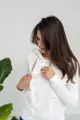 Kojící tričko, halenka Milky Waves Creme, dl.rukáv