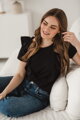 Kojící tričko, halenka Milky Waves Black, kr.rukáv