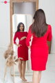 Těhotenské, kojící šaty Milky Way Dress 7/8 Red