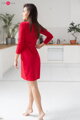 Těhotenské, kojící šaty Milky Way Dress 7/8 Red