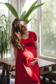 Těhotenské, kojící šaty Mommy Chic Red