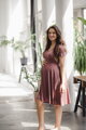 Těhotenské, kojící šaty Mommy Chic Rose Brown