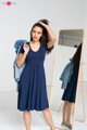 Těhotenské, kojící šaty Mommy Chic Navy