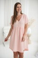 Těhotenská mušelínová noční košile Aurora Sweet Pink