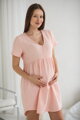 Těhotenská mušelínová noční košile Aurora Sweet Pink
