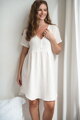 Těhotenská mušelínová noční košile Aurora White Cream