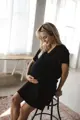 Bambusová kojicí noční košile Moon Black