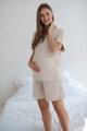 Těhotenské bambusové pyžamové kraťasy Moon Light Beige